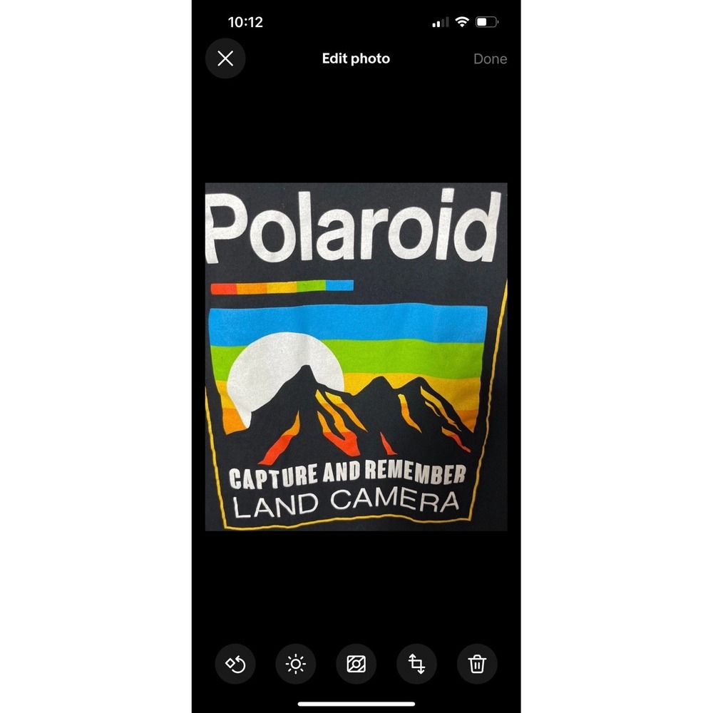 Polaroid Land Camera Graphic T-Shirt Mens Small Black Retro Photography Tee